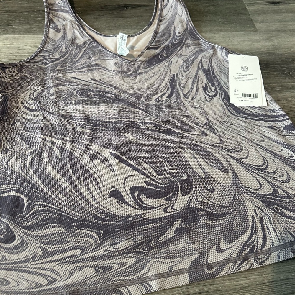 Athleta Gray Swirl Tank Top - Picture 3 of 7
